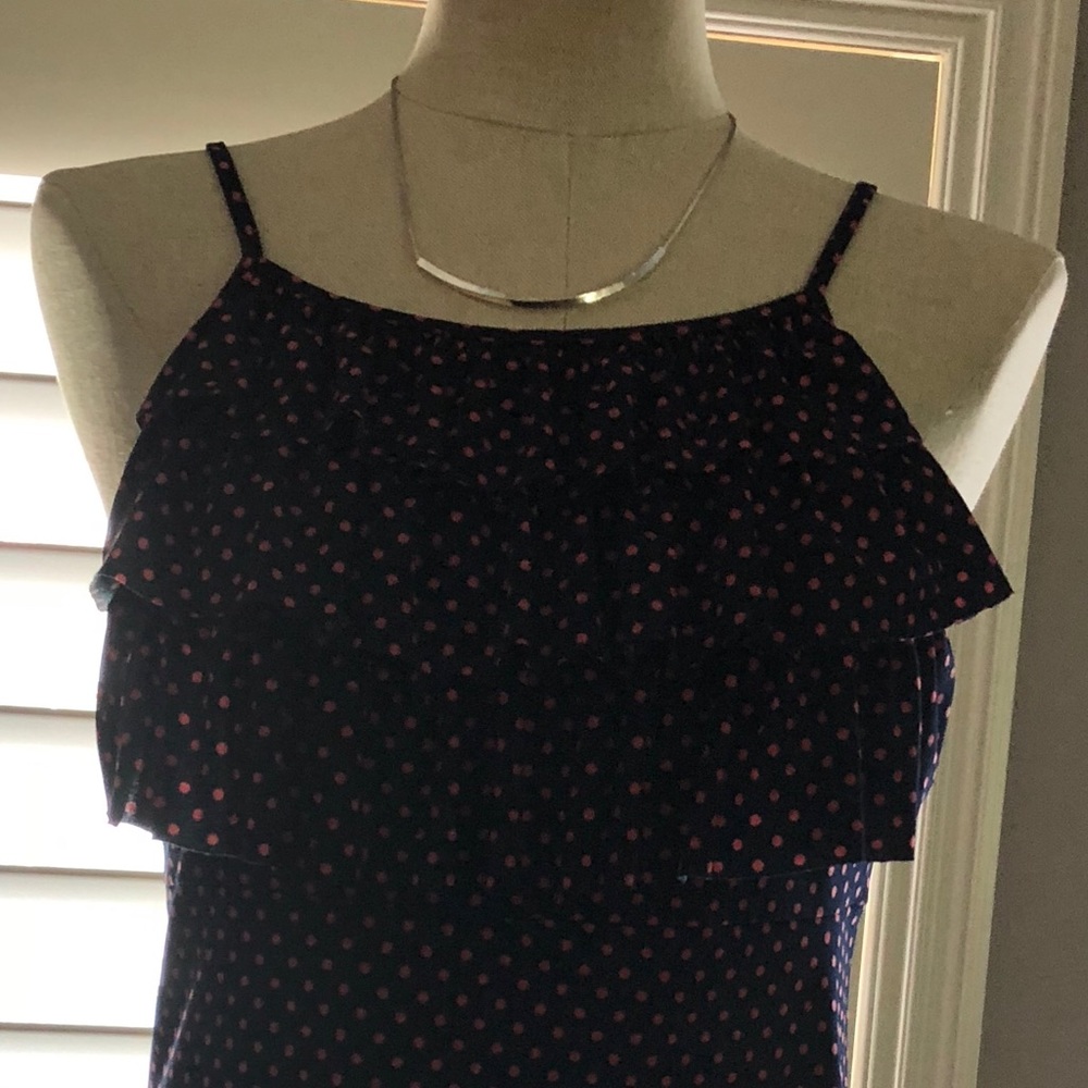 Navy and pink sun dress.